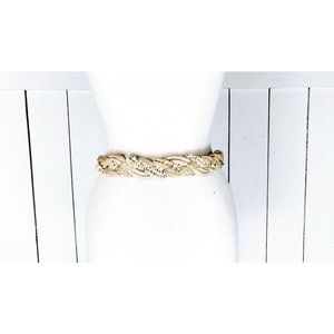 Ivory braided stone beaded rope belt